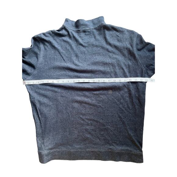 Linksoul Men’s Medium 1/4 Zip Pullover Mock Neck Heathered Navy Blue - Picture 9 of 10